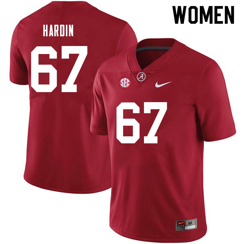 Alabama Crimson Tide Women's Donovan Hardin #67 Crimson NCAA Nike Authentic Stitched 2021 College Football Jersey EM16H15TK